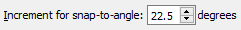 angle increment 22.5 degrees
