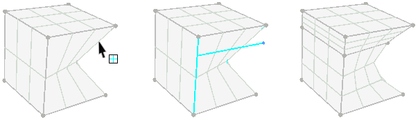 splitting a buried curved edge