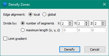 densify dialog