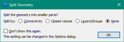 Split Geometry dialog