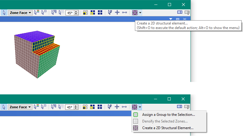 2d sel button in toolbar
